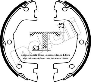METELLI 53-0097 Brake Shoe Set, parking brake