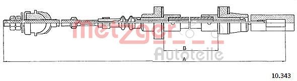 METZGER AUTOTEILE 10.343 Cable Pull, clutch control
