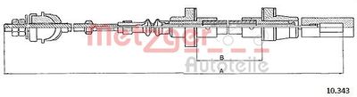 Cable Pull, clutch control METZGER AUTOTEILE 10.343