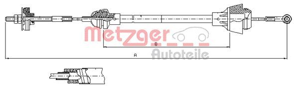 METZGER AUTOTEILE 10.3601 Cable Pull, clutch control