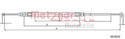 Cable Pull, parking brake METZGER AUTOTEILE 10.4233