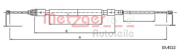 METZGER AUTOTEILE 10.4522 Cable Pull, parking brake