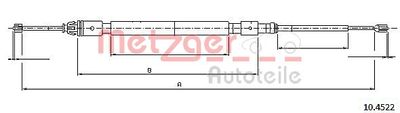 Cable Pull, parking brake METZGER AUTOTEILE 10.4522