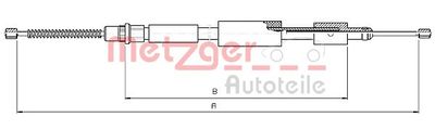Cable Pull, parking brake METZGER AUTOTEILE 10.4573