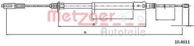 Cable Pull, parking brake METZGER AUTOTEILE 10.4611