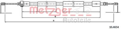 Cable Pull, parking brake METZGER AUTOTEILE 10.4654