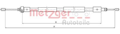 Cable Pull, parking brake METZGER AUTOTEILE 10.4655