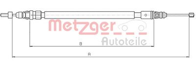 Cable Pull, parking brake METZGER AUTOTEILE 10.4663
