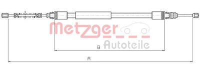 Cable Pull, parking brake METZGER AUTOTEILE 10.4712