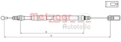 Cable Pull, parking brake METZGER AUTOTEILE 10.4721