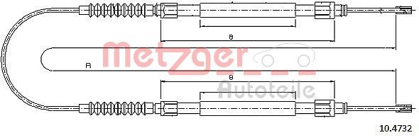 METZGER AUTOTEILE 10.4732 Cable Pull, parking brake
