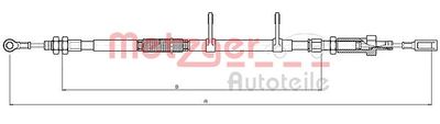 Cable Pull, parking brake METZGER AUTOTEILE 10.4740