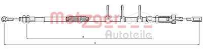 Cable Pull, parking brake METZGER AUTOTEILE 10.4741