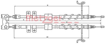 Cable Pull, parking brake METZGER AUTOTEILE 10.5336