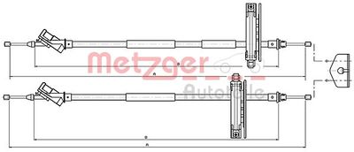 Cable Pull, parking brake METZGER AUTOTEILE 10.5361