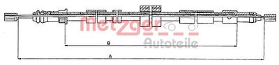 Cable Pull, parking brake METZGER AUTOTEILE 10.6025