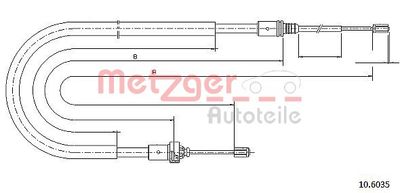 Cable Pull, parking brake METZGER AUTOTEILE 10.6035