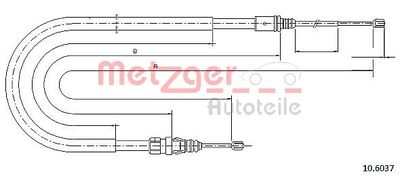 Cable Pull, parking brake METZGER AUTOTEILE 10.6037