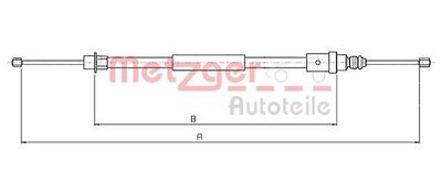 Cable Pull, parking brake METZGER AUTOTEILE 10.6215