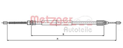 Cable Pull, parking brake METZGER AUTOTEILE 10.6542