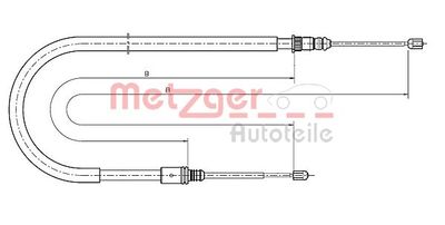 Cable Pull, parking brake METZGER AUTOTEILE 10.6791