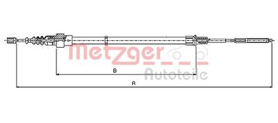 Cable Pull, parking brake METZGER AUTOTEILE 10.7137