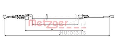 Cable Pull, parking brake METZGER AUTOTEILE 10.7139