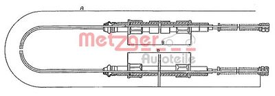 Cable Pull, parking brake METZGER AUTOTEILE 10.713