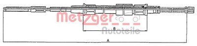 Cable Pull, parking brake METZGER AUTOTEILE 10.7402