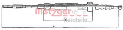 Cable Pull, parking brake METZGER AUTOTEILE 10.7403