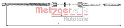 Cable Pull, parking brake METZGER AUTOTEILE 10.7405