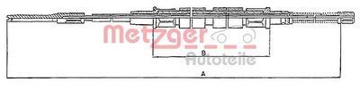 Cable Pull, parking brake METZGER AUTOTEILE 10.743