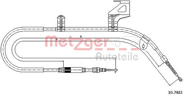 METZGER AUTOTEILE 10.7483 Cable Pull, parking brake