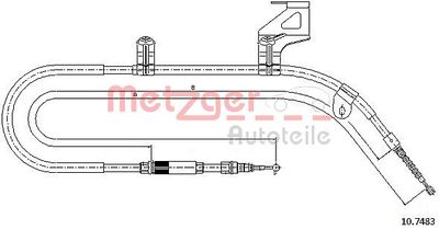 Cable Pull, parking brake METZGER AUTOTEILE 10.7483