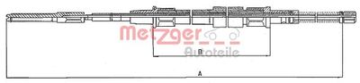 Cable Pull, parking brake METZGER AUTOTEILE 10.748