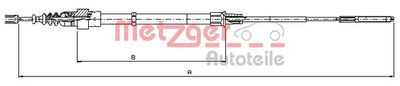Cable Pull, parking brake METZGER AUTOTEILE 10.7491