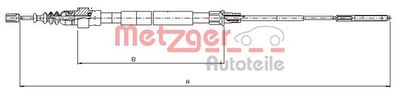 Cable Pull, parking brake METZGER AUTOTEILE 10.7492