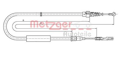 Cable Pull, parking brake METZGER AUTOTEILE 10.7512