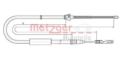 Cable Pull, parking brake METZGER AUTOTEILE 10.7515