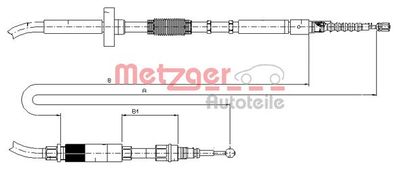 Cable Pull, parking brake METZGER AUTOTEILE 10.7531