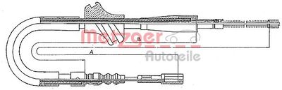 Cable Pull, parking brake METZGER AUTOTEILE 10.753