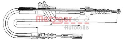 Cable Pull, parking brake METZGER AUTOTEILE 10.7541