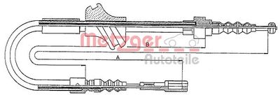 Cable Pull, parking brake METZGER AUTOTEILE 10.7542