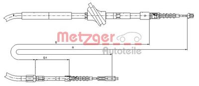 Cable Pull, parking brake METZGER AUTOTEILE 10.7583