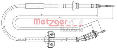 Cable Pull, parking brake METZGER AUTOTEILE 10.8065