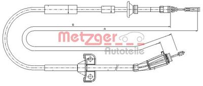 Cable Pull, parking brake METZGER AUTOTEILE 10.8066