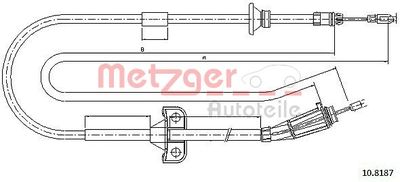 Cable Pull, parking brake METZGER AUTOTEILE 10.8187