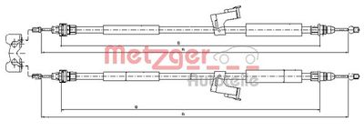 Cable Pull, parking brake METZGER AUTOTEILE 10.8225