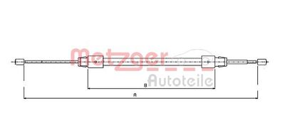 Cable Pull, parking brake METZGER AUTOTEILE 10.9322