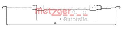 Cable Pull, parking brake METZGER AUTOTEILE 10.9323
